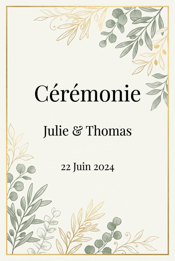 Livret de cérémonie