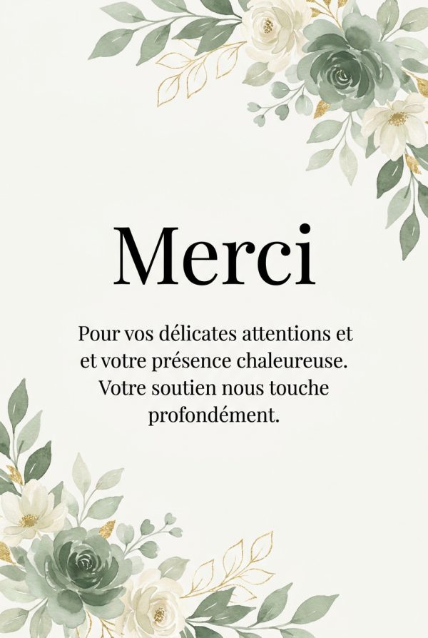 Carte de remerciement